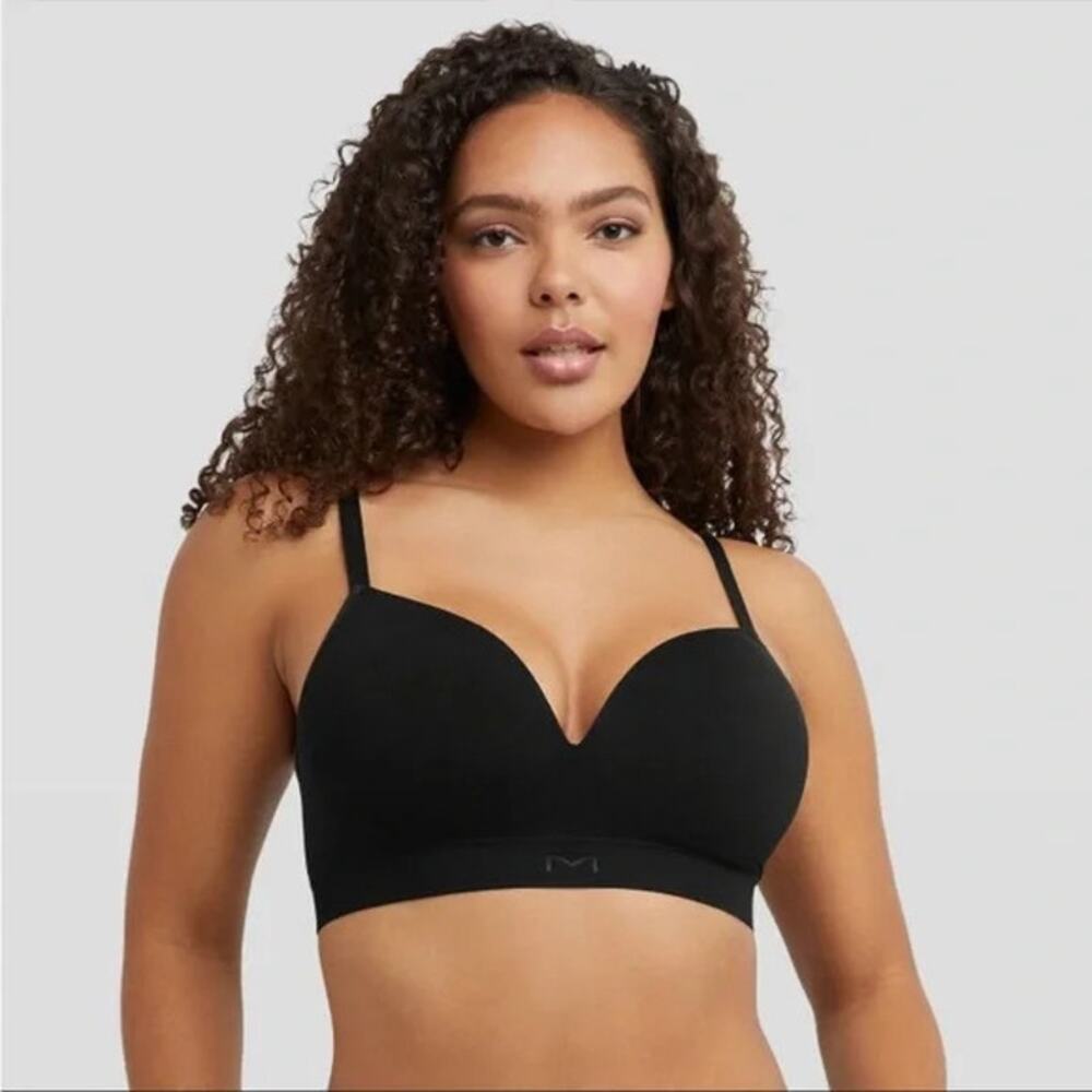 NWT Maidenform Black Basically Sexy Seamless Padded Bralette Plus Women 2XL 42C